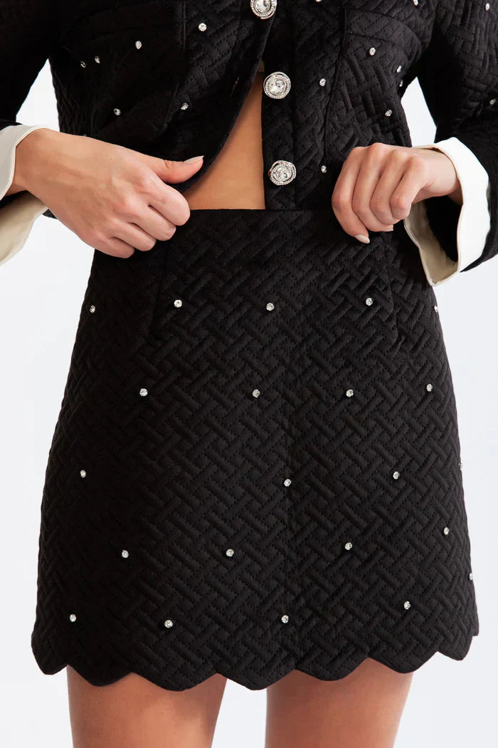 Conjunto Veludo com Detalhes Bordados