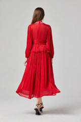 Vestido de Verão SEDA – Luxo Francês, Franjas, Pregas e cristais