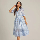 Vestido Midi Sofisticado com cinto - Novidade