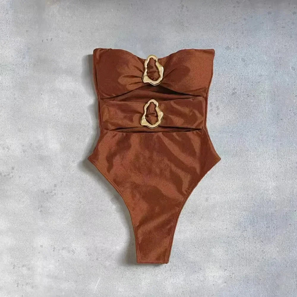 Maiô Monokini com Detalhes Vazados - Moda Praia Sexy e Elegante