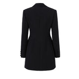 Blazer/Vestido Com bordado em Cristais - Com lapela em cetim