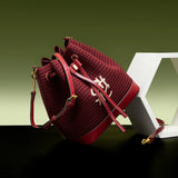 Bolsa CHCH Bucket – Estilo para Viagem, Alça de Ombro, Design em Tecido Splicing