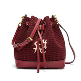 Bolsa CHCH Bucket – Estilo para Viagem, Alça de Ombro, Design em Tecido Splicing