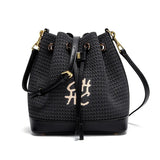 Bolsa CHCH Bucket – Estilo para Viagem, Alça de Ombro, Design em Tecido Splicing