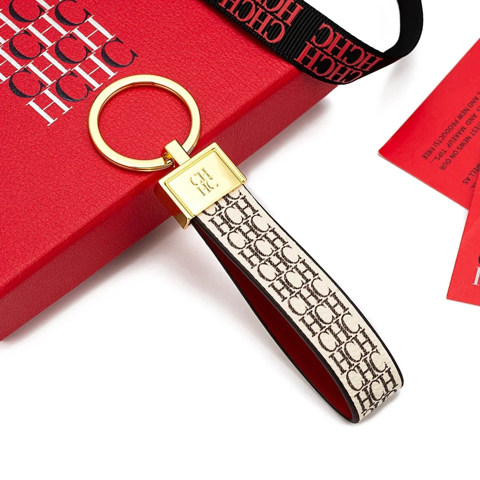 Chaveiro CHCH – Couro, Design Exclusivo com Estampa, Estilo Minimalista e Sofisticado, Presente Elegante