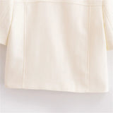 Conjunto Feminino Elegância Clássica – Blazer Transpassado com Botões Duplos e Calça de Cintura Alta