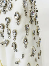 Blazer Longo com Botões Duplos e Aplique de Pedrarias – Bordado à Mão