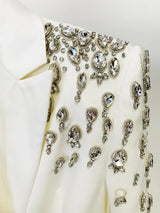 Blazer Longo com Botões Duplos e Aplique de Pedrarias – Bordado à Mão