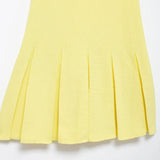 Mini Vestido Modal Plissado de Malha com Gola Redonda