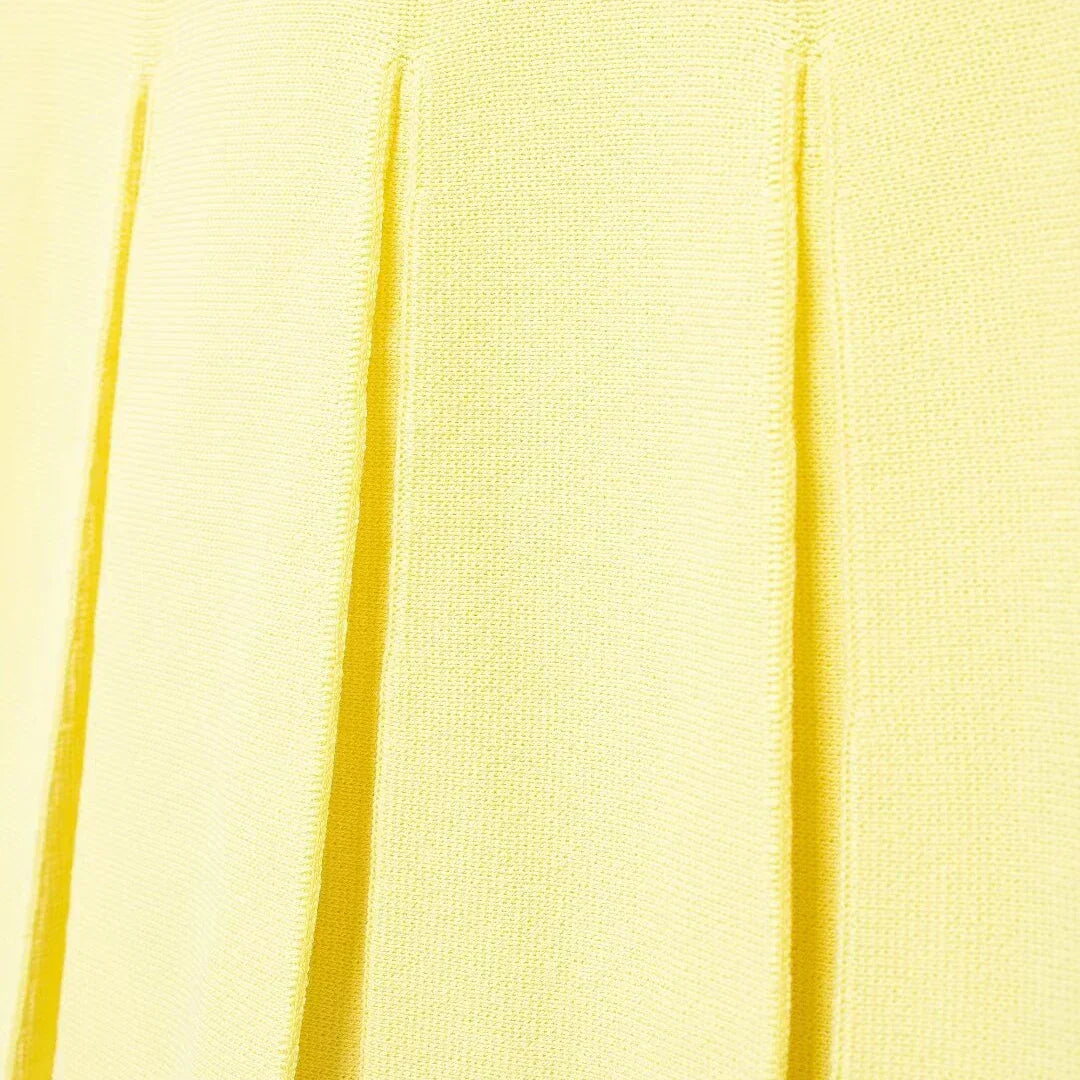 Mini Vestido Modal Plissado de Malha com Gola Redonda