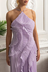 Vestido Sexy Assimétrico e Decote nas Costas