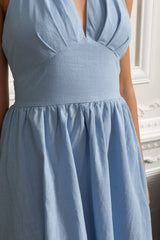 Vestido Longo em Algodão – Decote V, Alças Finas e Cintura Marcada – Estilo Oversized