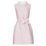 Vestido Curto Elegante Estilo Princesa – Colarinho Branco