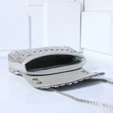 Bolsa Glamour Prateada com Brilho de Strass