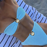 Biquíni Cintura Alta com Detalhe de Concha - Estilo Único e Charmoso