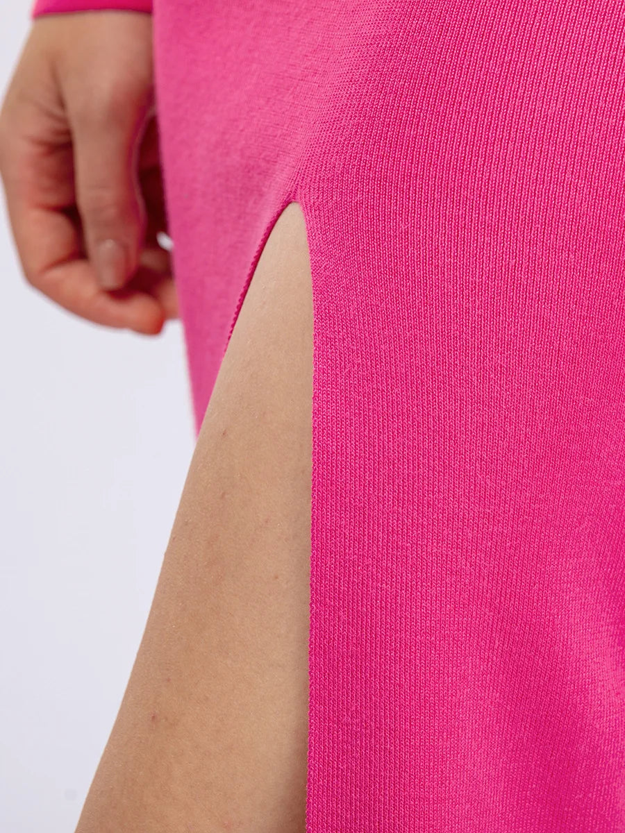 Vestido Suéter Feminino Inverno – Midi Justo em Tricô Grosso