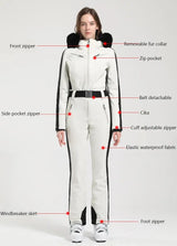 Macacão de Esqui Feminino GSOU SNOW – Peça Única, Acolchoado, Impermeável, Respirável e à Prova de Vento