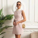 Vestido Curto Elegante Estilo Princesa – Colarinho Branco