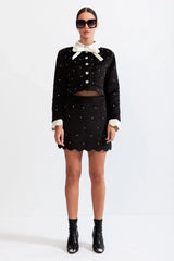 Conjunto Veludo com Detalhes Bordados