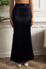 Vestido Longo – Maxi Luxo, Cristal e Cetim Tweed, Azul