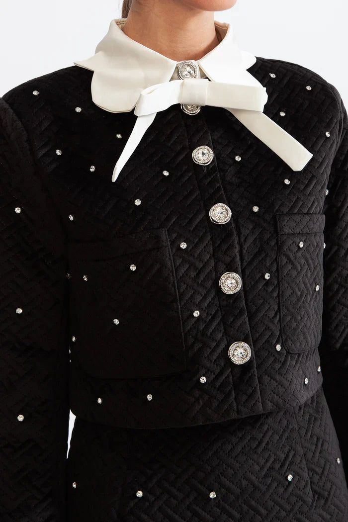 Conjunto Veludo com Detalhes Bordados