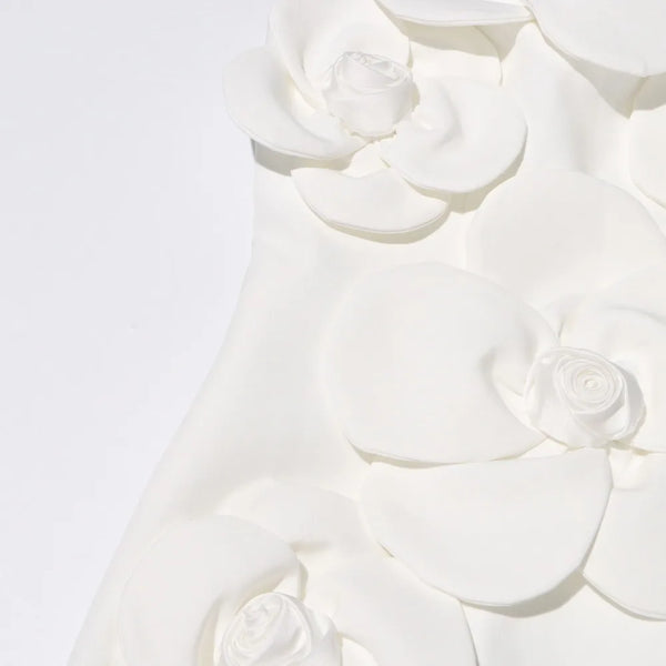 Vestido de Flores 3D – Sem Mangas, Elegância e Sofisticação
