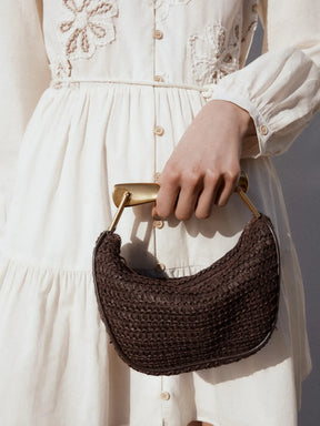 Bolsa Estilo Retrô Elegante, Alça de Corrente Metálica, Transversal Pequena e Sofisticada