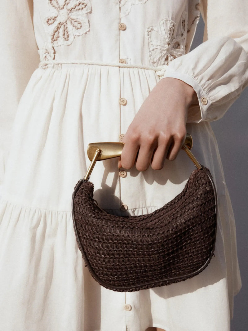 Bolsa Estilo Retrô Elegante, Alça de Corrente Metálica, Transversal Pequena e Sofisticada