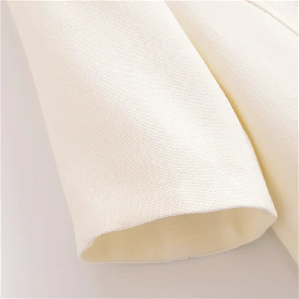 Conjunto Feminino Elegância Clássica – Blazer Transpassado com Botões Duplos e Calça de Cintura Alta