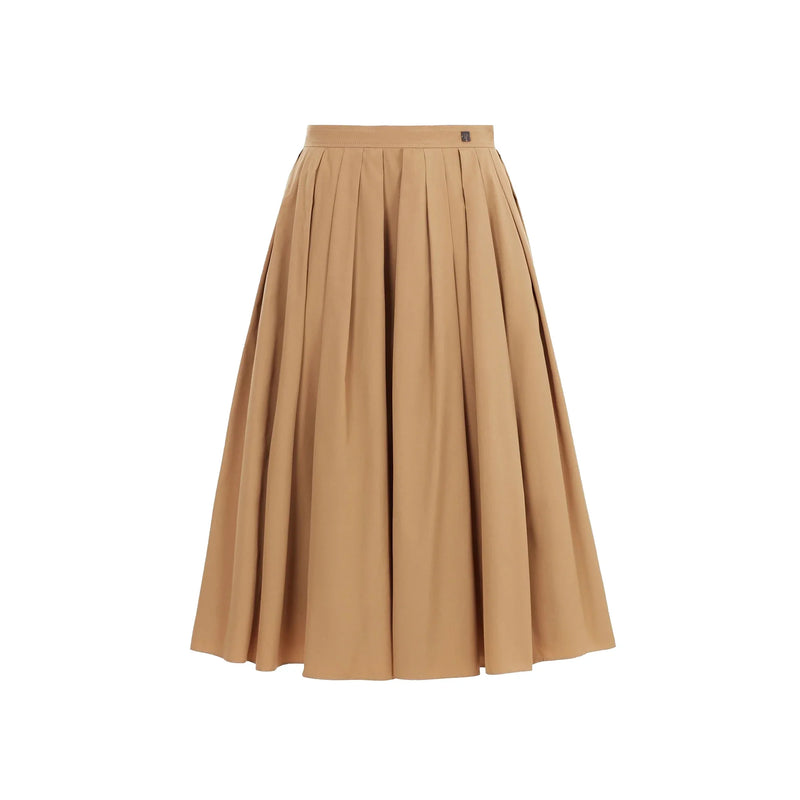 Conjunto CHCH – Camisa Bordada + Saia Midi Plissada Casual Chic