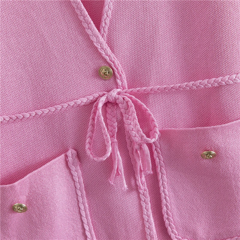 onjunto Executivo Feminino – Tricô Elegante com Casaco Longo e Saia