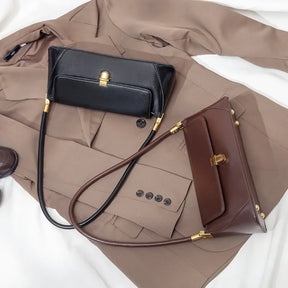 Bolsa de Ombro – Couro Ecológico, Estilo Luxo, Pequena e Elegante, Modelo Underarm/Clutch