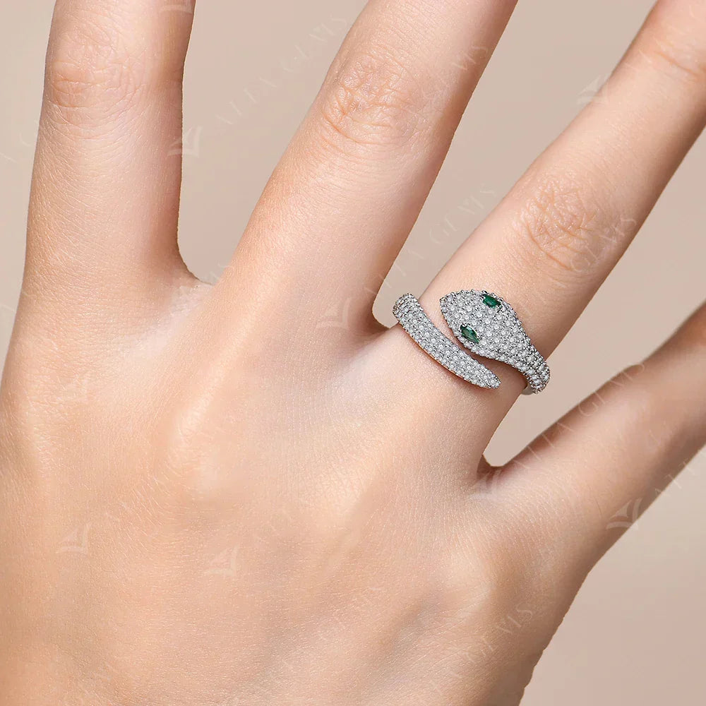 Anel Cobra – Cravejado com Zircônias e Prata S925