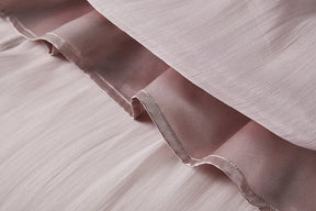 Vestido de Verão SEDA – Luxo Francês, Franjas, Pregas e cristais