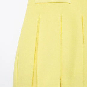 Mini Vestido Modal Plissado de Malha com Gola Redonda