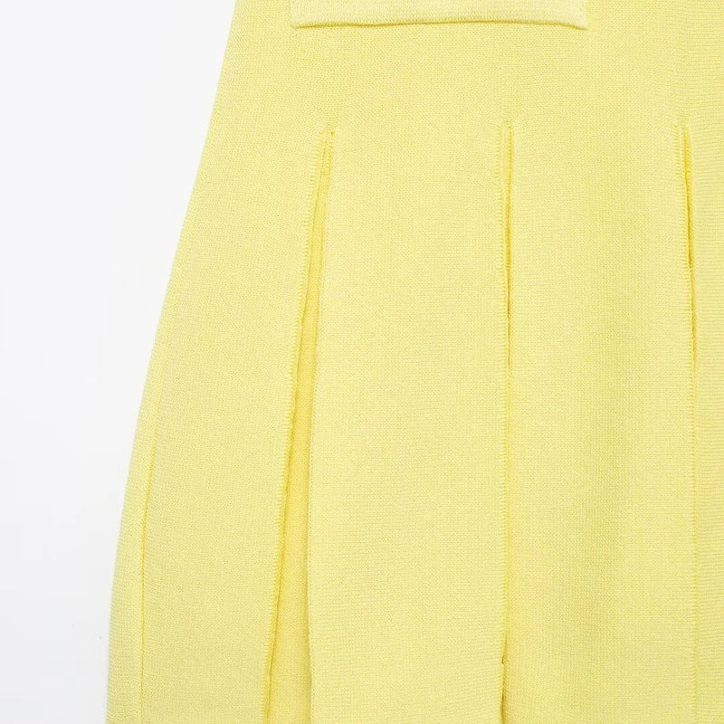 Mini Vestido Modal Plissado de Malha com Gola Redonda