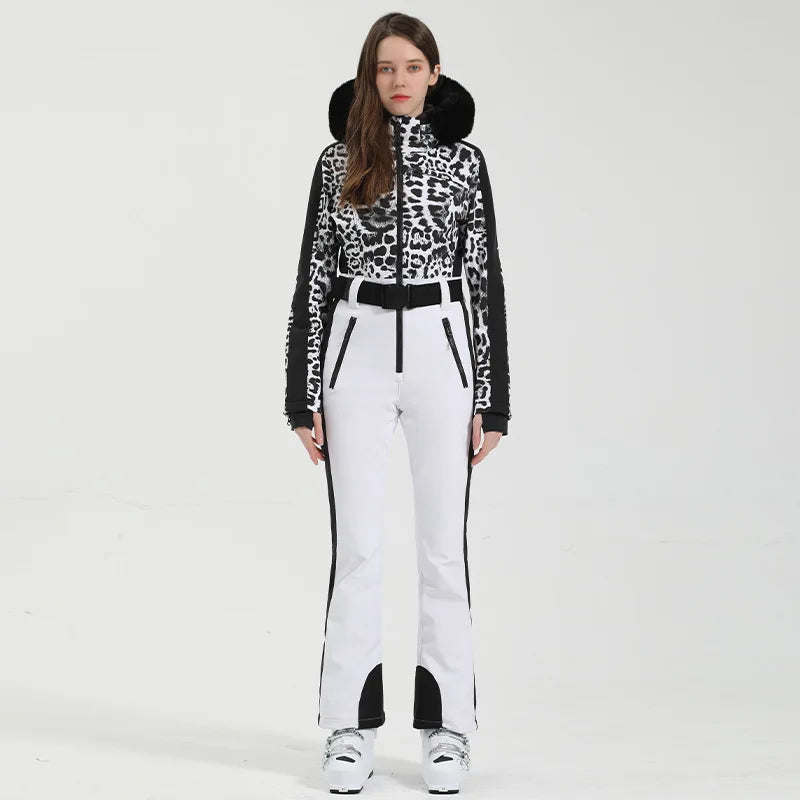 Macacão de Esqui Feminino GSOU SNOW – Peça Única, Acolchoado, Impermeável, Respirável e à Prova de Vento