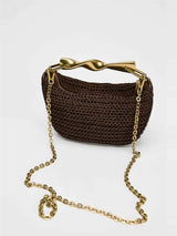 Bolsa Estilo Retrô Elegante, Alça de Corrente Metálica, Transversal Pequena e Sofisticada