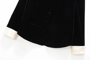 Conjunto em Veludo com Camisa de Manga Longa e Calça – Design Elegante com Detalhes Laterais