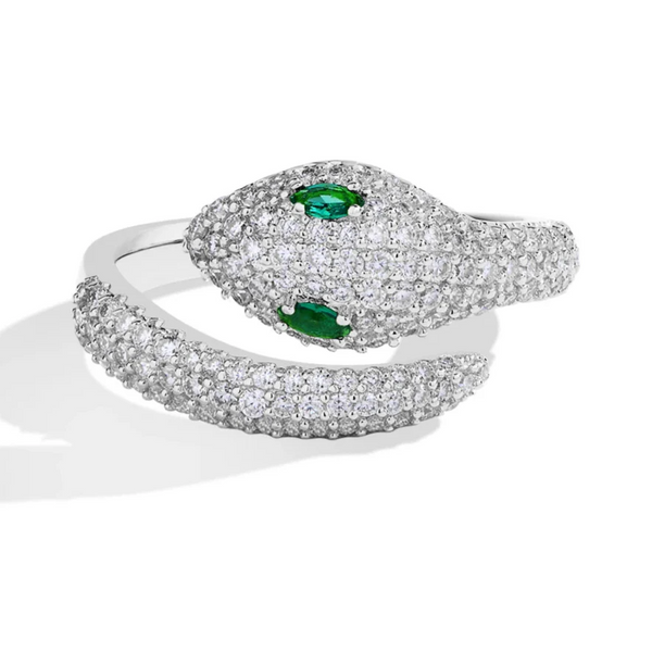 Anel Cobra – Cravejado com Zircônias e Prata S925