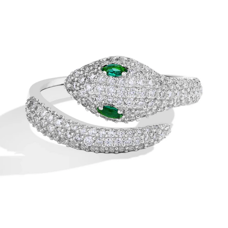 Anel Cobra – Cravejado com Zircônias e Prata S925