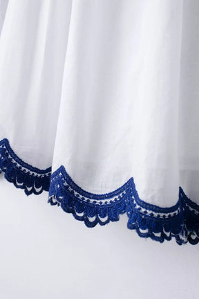 Conjunto Elegante – Camisa Bordada E Saia Plissada