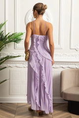 Vestido Sexy Assimétrico e Decote nas Costas