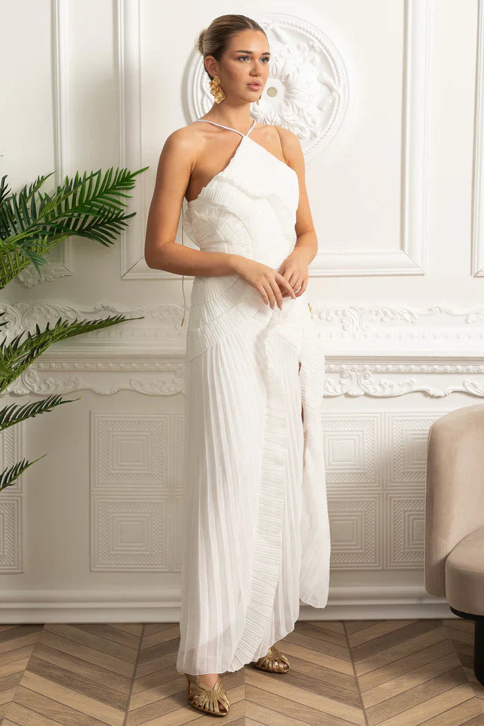 Vestido Sexy Assimétrico e Decote nas Costas