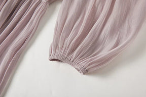 Vestido de Verão SEDA – Luxo Francês, Franjas, Pregas e cristais