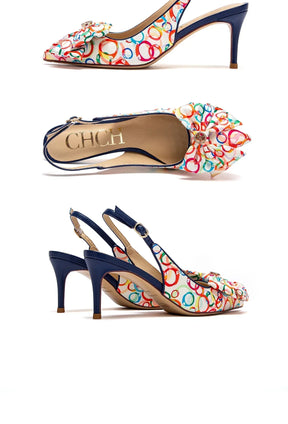 Sandálias CHCH – Salto Alto 7cm, Bico Fino com Laço