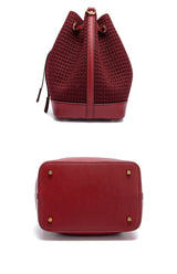 Bolsa CHCH Bucket – Estilo para Viagem, Alça de Ombro, Design em Tecido Splicing