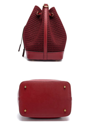 Bolsa CHCH Bucket – Estilo para Viagem, Alça de Ombro, Design em Tecido Splicing