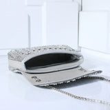 Bolsa Glamour Prateada com Brilho de Strass
