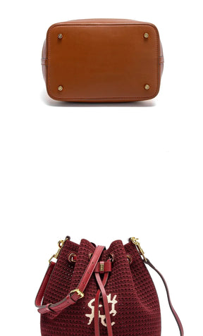 Bolsa CHCH Bucket – Estilo para Viagem, Alça de Ombro, Design em Tecido Splicing